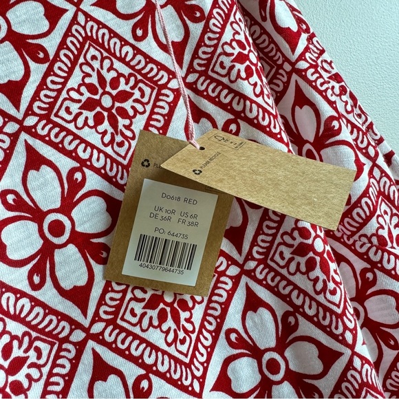 NWT Boden Halter Maxi Dress in Red Floral Tile Size 6 - Picture 7 of 14